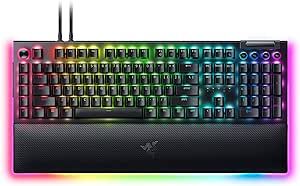 Razer BlackWidow V4 Pro Wired Mechanical Gaming Keyboard: Yellow Switches - Linear & Silent - Doubleshot ABS Keycaps - Command Dial - Programmable Macros - Chroma RGB - Magnetic Wrist Rest